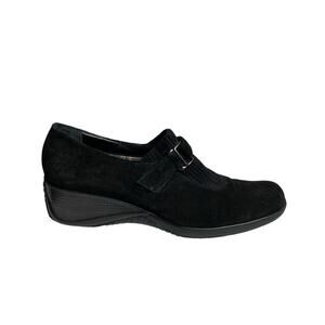 Aquatalia Women's Black‎ Suede Mary Jane Shoes Size 9.5 Comfortable Practical